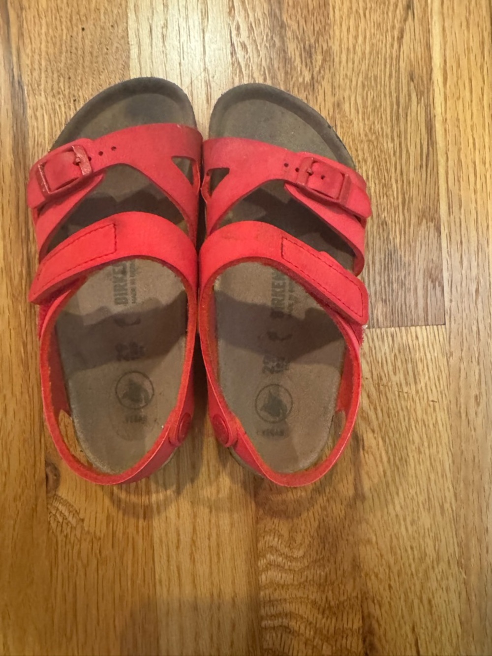 Birkenstock Kids Bright Red Two-Strap Sandals